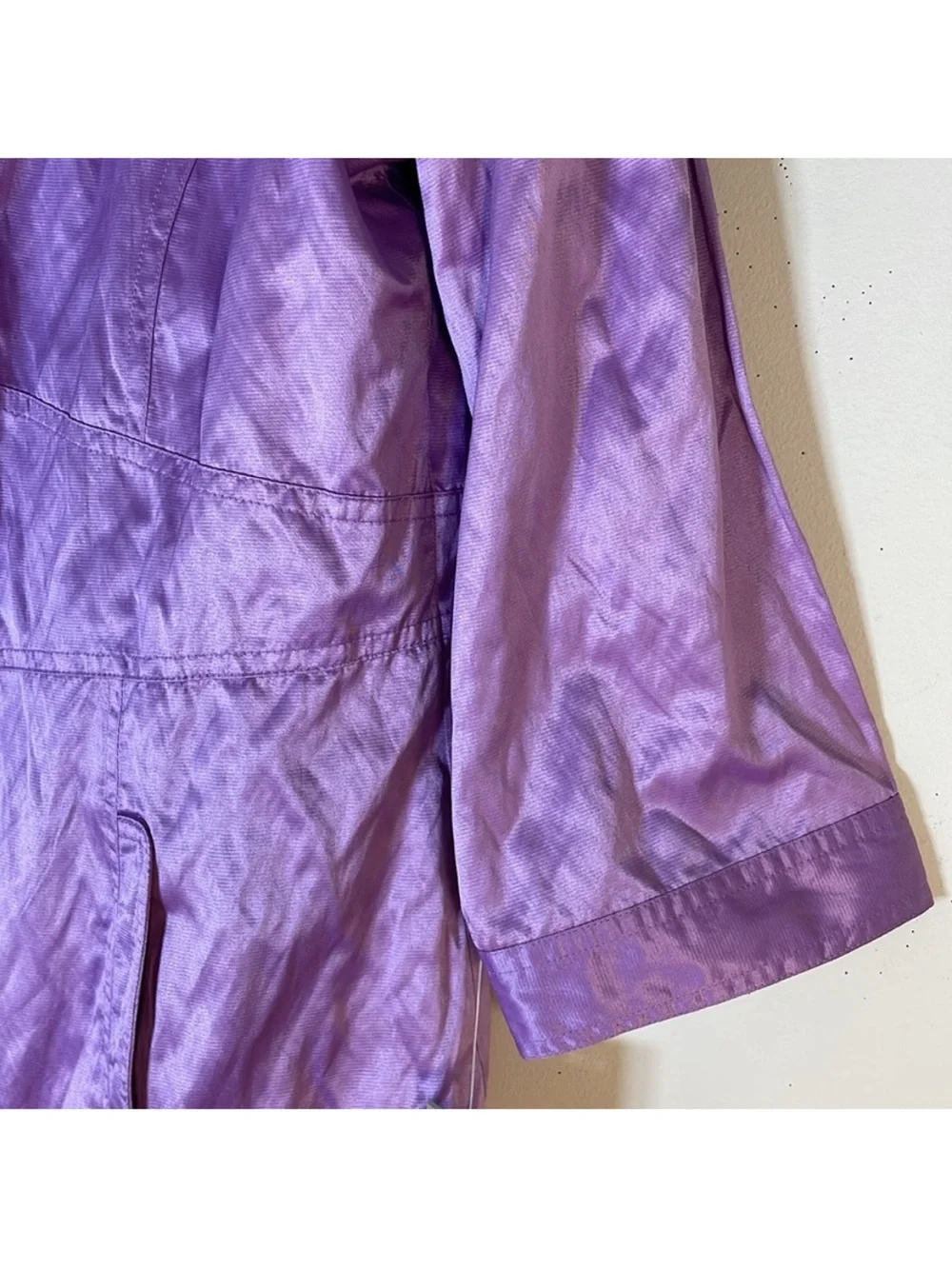 LAURA ASHLEY Palm Beach Satin Jacket in African Violet. M. NWT. $128! - Picture 6 of 12